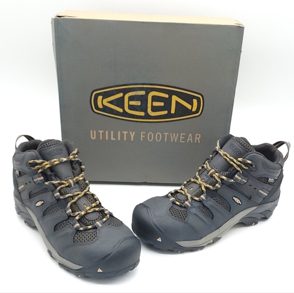 Keen Mid Lansing Mens WP Slip Resistant EH Steel Toe Work Boot 1018079 Size 10EE - Picture 1 of 13